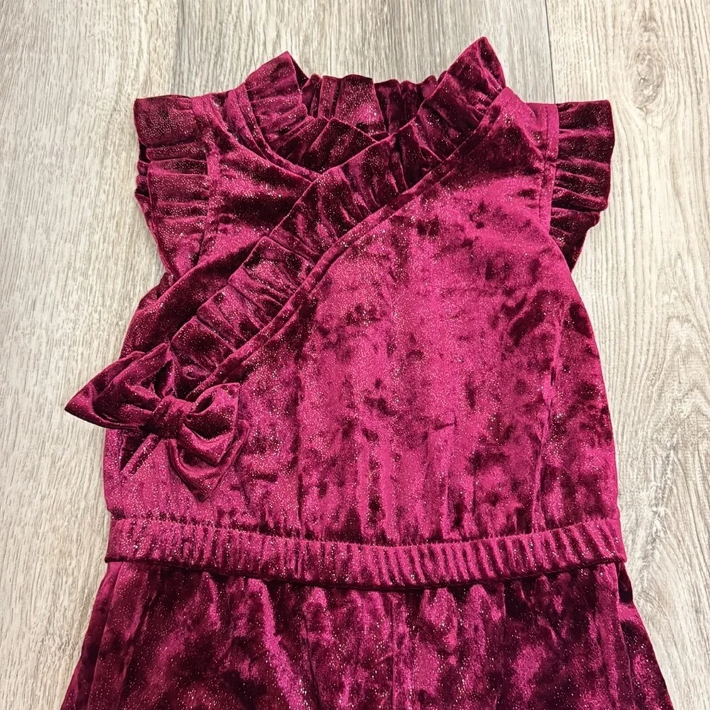 Genuine Kids by Oshkosh girls 18 months burgundy red and gold shimmer jumpsuit